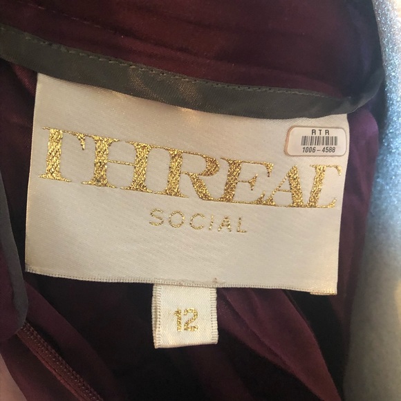 Thread Social Plum one should silk dress - Picture 6 of 7